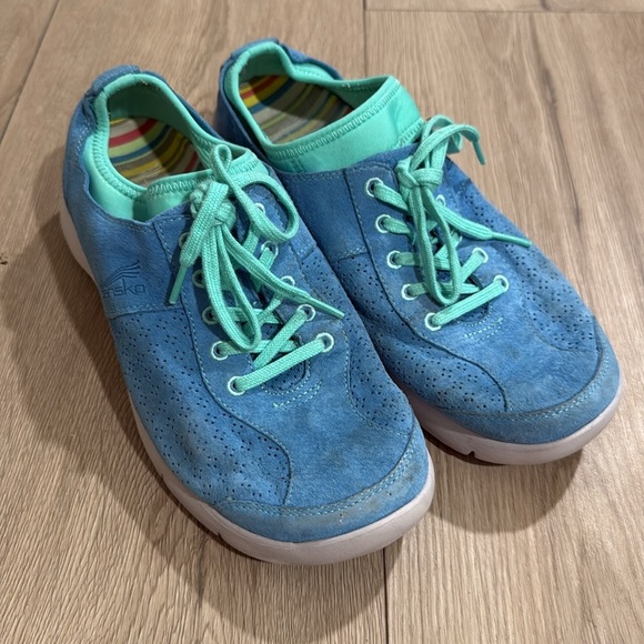 Dansko Sedona Collection Blue Elise Suede Lace-Up Shoes Sneakers Size 39 - Picture 2 of 5